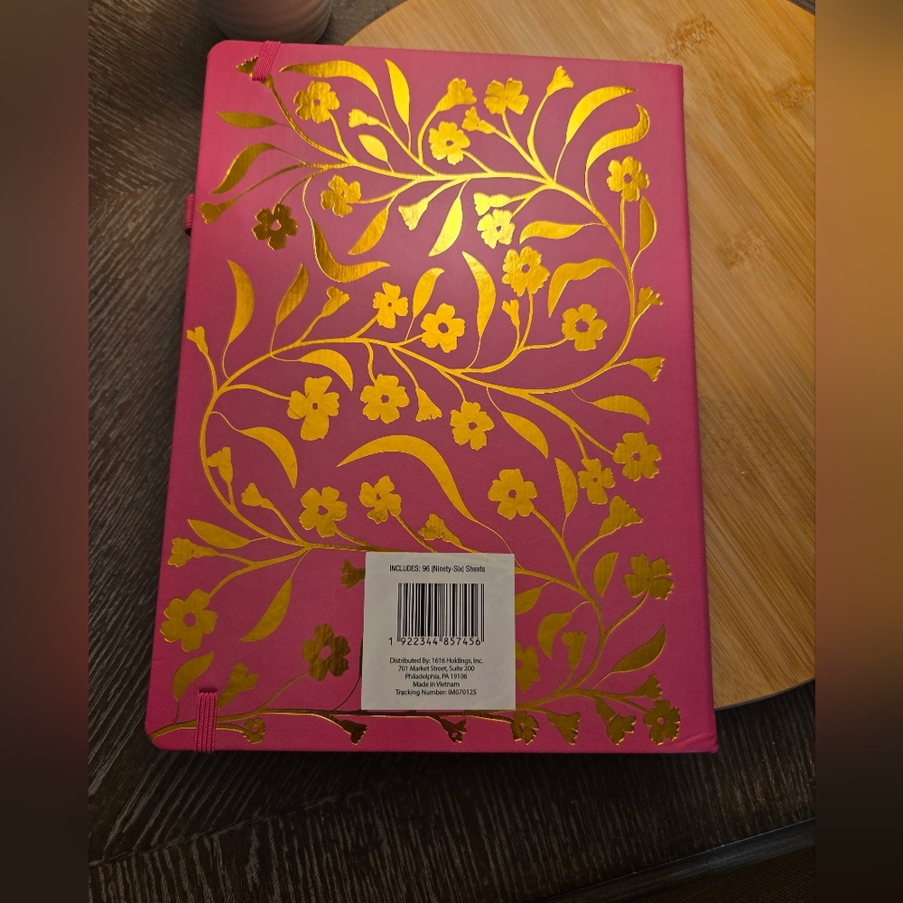 Pink and Gold Floral Sketch Notebook with Pen And Pencil Set | 3 Set Bundle - Picture 2 of 7